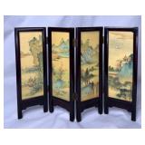 Mini Antique Chinese Wooden Folding Table Screen