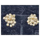 Vintage Faux Pearl Screw Back Earrings