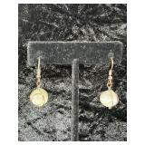 Vintage Wire Wrapped Stone Dangle Earrings