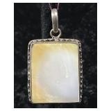 Vintage Mother of Pearl Rectangular Pendant