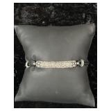 Leather & Silver Toned Bracelet