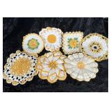 Orange Floral Doilies