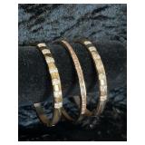 Stainless Steel Gold Toned Bangle Bracelets