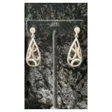 Silver Tone Teardrop Earrings