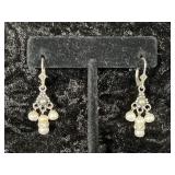 Vintage Sterling Silver Pearl Drop Earrings