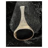 Vintage Sterling Silver Black Onyx Pendant
