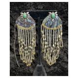 Vintage Iridescent Abalone Like Shell Earrings