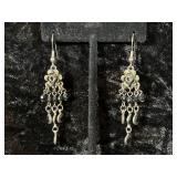 Vintage Silver Toned Chandelier Earrings
