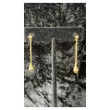 Gold Toned Drop Chain Earrings