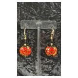 Vintage Murano-Style Art Glass Bead Earrings