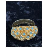 Vintage Domed Gold-Toned Cocktail Ring