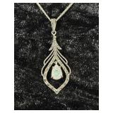 Sterling Silver Necklace with Stone