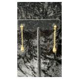 Gold Toned Drop Chain Earrings