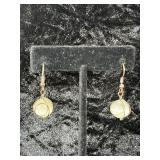 Vintage Wire Wrapped Stone Dangle Earrings