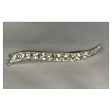 Vintage Silver Toned Hair Clip with Rhinestones