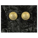 Vintage Gold tone Textured Clip-on Earrings