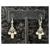 Vintage Sterling Silver Pearl Drop Earrings