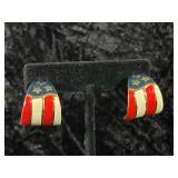 American Flag Vintage Earrings