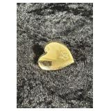 Vintage Gold Toned Heart Pin with Handprint