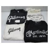 4 Guitar Brand T-Shirts (Size 2XL)