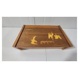 Wooden Prague Box with Miscellaneous Items