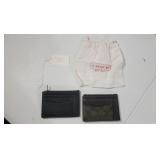 Lot of 2 Coach Leather Card Wallets w/ Pouch