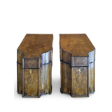Pair of Antique Georgian Serpentine Walnut Cutlery Knife Boxes