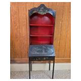 Chinoiserie Drop Front Carved Secretary