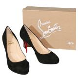 Christian Louboutin Argotik 100 Black Suede Pumps CIB