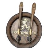 Vintage Löwenbräu Keg Barrel End Tap Display-lowenbrau