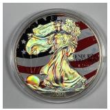 2001 Silver American Eagle Colorized & Holographic