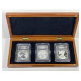 2006 Silver Eagle 20th Anniversary 3-Coin Set ICG
