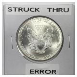 1998 American Silver Eagle Struck Thru ERROR
