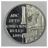 ABC Uniform Rules Bowling Sterling Silver Medal