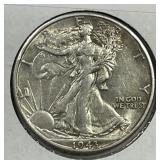 1943-D Walking Liberty Half About Uncirculated AU