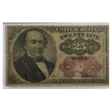 1874-75 25 Cents Fractional Currency Note VG