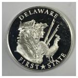 Delaware First State Sterling Silver Medal 1.07 oz