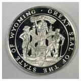 Wyoming State Seal Sterling Silver Medal 1.07 oz
