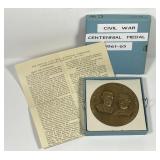 1961-1965 Civil War Centennial Bronze Medal
