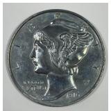 1916-D Mercury Dime 3" White Metal Medallion