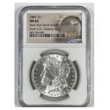 1887 Morgan Silver $1 NGC MS65 NY Bank Hoard