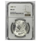 1889 Morgan Silver $1 NGC MS63