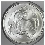 Silver Bull Ag 1 oz .999 Silver Art Round