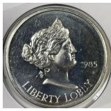 Vintage 1985 Liberty Lobby 1 oz .999 Silver Round