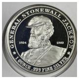 Gen Stonewall Jackson 1 oz .999 Silver Proof Round