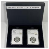 1961 & 1962 Washington Quarter TYPE B Pair NGC