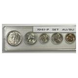 1941 Year Set 5-Coin in Snap-tite Holder