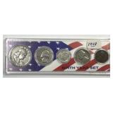 1948 Year Set 5-Coin in Snap-tite Flag Holder