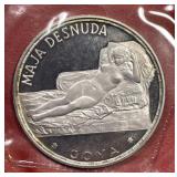 GUINEA: 1970 100 Pesetas Goya Maja Desnuda Proof