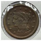 1851 Braided Hair Large Cent Fine F details
